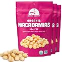 Mavuno Harvest Organic Roasted Macadamia Nuts | Dry Roasted Whole Macadamia Nuts | Vegan, Non GMO Healthy Snacks for Kids and Adults | Office Friendly Work Snack | 4 Ounce, Pack of 3