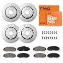 MAX Advanced Brakes - Brake Kit For 2011-2015 Hyundai Sonata, 2011-2016 Kia Optima (2.4 L4 w/Manual Parking Brake)| Carbon Ceramic Brake and Rotor Kit Front and Rear| Cross-Drilled Brake Rotors