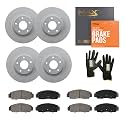 Max Advanced Brakes Enviro-Friendly Geomet OE (Original Equipment) Front + Rear Rotors with Ceramic Brake Pads KT178263