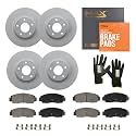 Max Advanced Brakes Enviro-Friendly Geomet OE (Original Equipment) Front + Rear Rotors with Ceramic Brake Pads KT108863