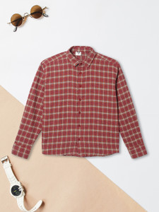 MAX Boys Checkered Casual Red Shirt
