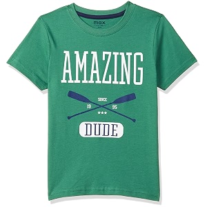 Max Boys Printed Crew Neck T-Shirt