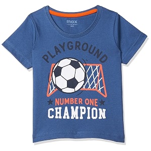 Max Boys Printed Crew Neck T-Shirt