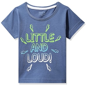 Max Boys Typographic Print Crew Neck Regular