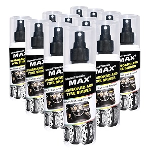 max dashboard amp tyre shiner 200 ml pack of 12 - selected formula for long lasting and glossy shine