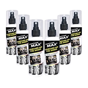 max dashboard amp tyre shiner 200 ml pack of 6 - selected formula for long lasting and glossy shine