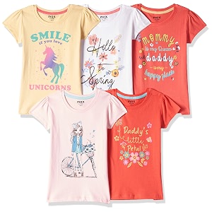 Max Girls Cotton Regular Fit T-Shirt
