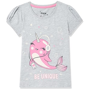 Max Girls Solid Regular Fit Tshirt