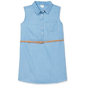 Max Girl Solid Denim Standard Length Dress
