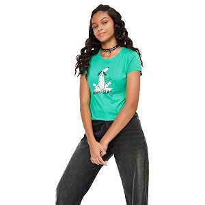 Max Girls Cotton Regular Printed T-Shirt -