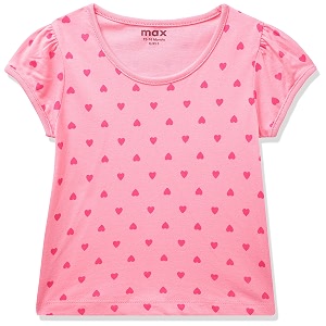 Max Girls Heart Printed T-Shirt