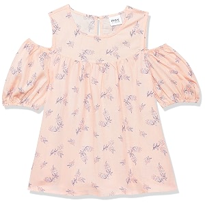 Max Girls Printed Cold Shoulder Sleeves Regular