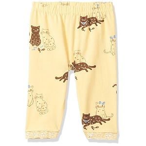 Max Girls Printed Lace Trimmed 3 4th