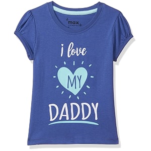 max girls printed round neck t-shirt