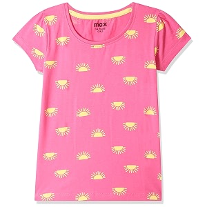 Max Girls Printed Round Neck T-shirt