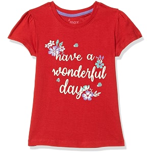 Max Girls Printed Round Neck T-Shirt