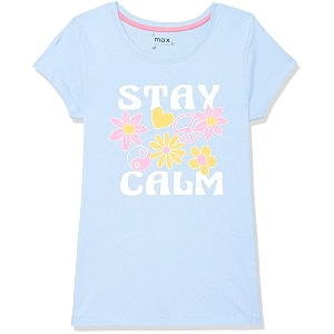 max girls regular fit printed round neck t-shirt