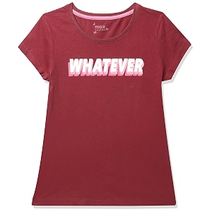 Max Girls Printed Round Neck T-Shirt