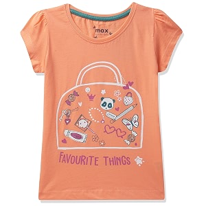 Max Girls Printed Round Neck T-Shirt