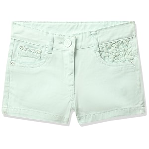 Max Girls Solid Woven Shorts with Lace