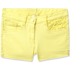Max Girls Solid Woven Shorts with Lace