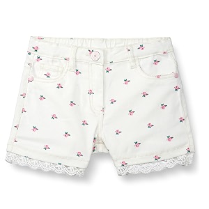 Max Girls Solid Woven Shorts with Lace