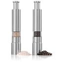 Dual Salt & Pepper Grinder, Stainless Steel with Adjustable Ceramic Mechanism