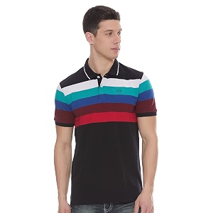 Max Mens Men Striped Polo T-Shirt