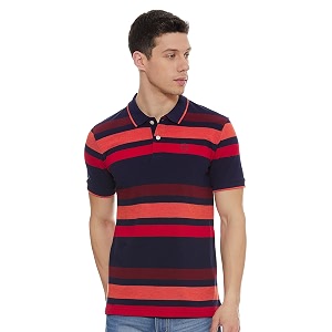 Max Mens Men Striped Polo T-Shirt