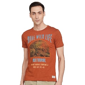 Max Mens Printed Crew Neck Casual T-Shirt