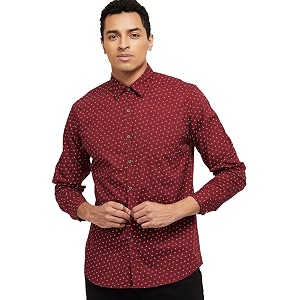 Max Mens Regular Fit Printed Smart Casual