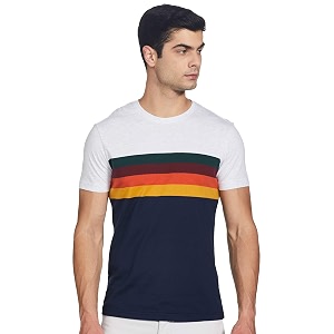 Max Mens Striped Slim Fit Crew Neck
