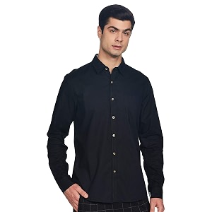 Max Mens Regular Fit Textured Full Sleeves