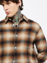MAX Men Checkered Casual Brown Shirt