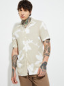 MAX Men Printed Casual Beige Shirt