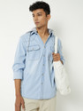 MAX Men Solid Casual Blue Shirt