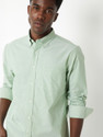 MAX Men Solid Casual Green Shirt