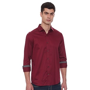 Max Men Solid Full Sleeves Slim Fit