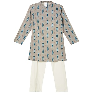 Max Nylon Boy Printed Band Collar Kurta