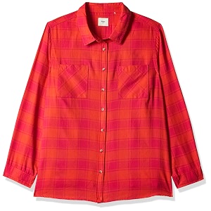 Max Plus Size Women Checked Yarn Dyed