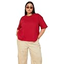 Max Plus Size Women Solid T-Shirt
