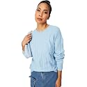 Max Polyester Blend Women Round Neck Sweater