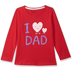 max girls graphic print t-shirt with long sleeves