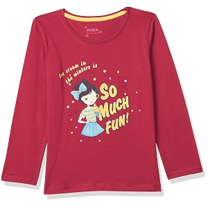 max girl39s printed regular fit tshirt