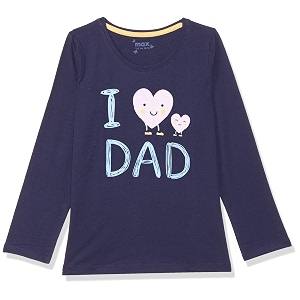 max girls graphic print t-shirt with long sleeves