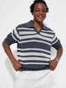 MAX Printed Men Polo Neck Blue T-Shirt