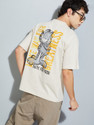 MAX Printed Men Round Neck Beige T-Shirt