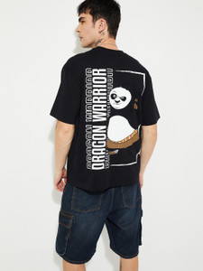 MAX Printed Men Round Neck Black T-Shirt