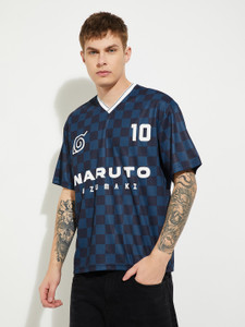 MAX Printed Men Round Neck Blue T-Shirt