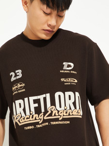 MAX Printed Men Round Neck Brown T-Shirt